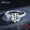 Modian Clear 3ct CZ Stone Ring Classic Real 925 Sterling Silver Crown Rings for Women Wedding Engagement Statement Fine Jewelry