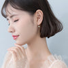 Modian Dazzling Big Square Rainbow Crystal Hoop Earrings For Women Swing Classic Hoops Ear 925 Sterling Silver Jewelry