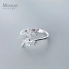 Modian Dazzling Zircon Tree Branch Leaves Sterling Silver 925 Ring for Women Free Size Ring Luxury Engagement Gift Fine Jewelry