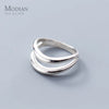 Modian Double Layer Geometric Line Sterling Silver 925 Thick Ring for Women Simple Ring Party Gift Fine Jewelry