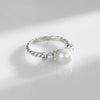 Modian Elegant Shell Pearl Ring 925 Sterling Silver Exquisite Vintage Female Rings For Women Party Vacation Fine Jewelry