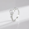Modian Elegant Shell Pearl Ring 925 Sterling Silver Exquisite Vintage Female Rings For Women Party Vacation Fine Jewelry