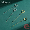 Modian Exquisite Swing Long Tassel Drop Earring Real 925 Sterling Silver Charm Chain Dangle Earrings For Women Jewelry