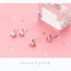 Modian Exquisite Windmill Zircon Silver Stud Earrings for Girl Rose Gold Color Studs 925 Sterling Silver Women Gifts Accessories