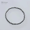 Modian Black Crystal or Ball Strand Bracelet for Women 925 Sterling Silver Simple Bracelet Fine Jewelry Gift 2020 New