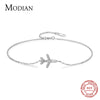 Modian Clear CZ Aircraft Bracelet Solid 925 Sterling Silver Charm Chain Exquisite Bracelets For Women Girls Jewelry Gift