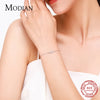 Modian Clear CZ Aircraft Bracelet Solid 925 Sterling Silver Charm Chain Exquisite Bracelets For Women Girls Jewelry Gift