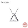 Modian Simple Design Geometric Triangle 925 Sterling Silver Mini Pendant Necklace for Women Japanese Style Fine Jewelry