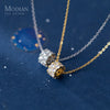 Modian Genuien 925 Sterling Silver Shining Zircon Luxury Round Tube Pendant Necklace for Women Link Chain Necklace Fine Jewelry