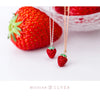 Modian Genuine 925 Sterling Silver 3D Strawberry Pendant Necklace for Women Crystal Chain Link Necklaces Fine Jewelry