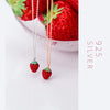Modian Genuine 925 Sterling Silver 3D Strawberry Pendant Necklace for Women Crystal Chain Link Necklaces Fine Jewelry