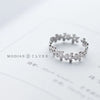 Modian Genuine 925 Sterling Silver Open Adjustable Lovely Plant Ring for Women Stackable Tiny Flower Ring Fine Jewelry Bijoux