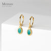 Modian Genuine 925 Sterling Silver Oval Vintage Pattern Drop Earrings For Women Wedding Ear Buckles Fine Jewelry Party Gift