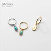 Modian Genuine 925 Sterling Silver Oval Vintage Pattern Drop Earrings For Women Wedding Ear Buckles Fine Jewelry Party Gift