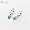 Modian Genuine 925 Sterling Silver Oval Vintage Pattern Drop Earrings For Women Wedding Ear Buckles Fine Jewelry Party Gift