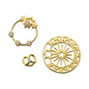 Modian Genuine 925 Sterling Silver Radiant Zircon Star Gold Color Round Disc Hearts Stud Earring for Women Unique Fine Jewelry
