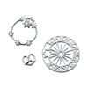 Modian Genuine 925 Sterling Silver Radiant Zircon Star Gold Color Round Disc Hearts Stud Earring for Women Unique Fine Jewelry