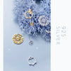 Modian Genuine 925 Sterling Silver Radiant Zircon Star Gold Color Round Disc Hearts Stud Earring for Women Unique Fine Jewelry