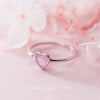 Modian Genuine 925 Sterling Silver Romantic Pink Opal Hearts Rings for Women Adjustable Open Finger Ring Fine Jewelry