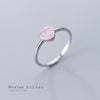 Modian Genuine 925 Sterling Silver Romantic Pink Opal Hearts Rings for Women Adjustable Open Finger Ring Fine Jewelry