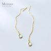 Modian Genuine 925 Sterling Silver Water Drop Dangle Earrings for Women Charm Gold Color Rainbow Opal Jewelry Bijoux