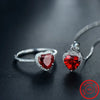 Modian Genuine Solid 925 Sterling Silver Hearts Sets Jewelry Red Ring Necklace Wedding Crystal Pendant Chain For Women