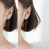 Modian Gold Color Long Chain Earring for Women Pure 925 Sterling Silver Romantic Hearts Tassel Drop Earring Fine Jewelry