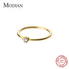 Modian HOT 925 Sterling Silver Luminous Clear CZ Slim Stackable Finger Ring for women Party Fine Jewelry 2020 Year