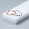 Modian Radiant Zircon Geometric Twist Open Adjustable Sterling Silver 925 Ring for Women Luxury Wedding Gift Fine Jewelry