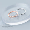 Modian Radiant Zircon Geometric Twist Open Adjustable Sterling Silver 925 Ring for Women Luxury Wedding Gift Fine Jewelry