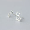 Modian Cute Real 925 Sterling Silver Tiny Cat Animal Stud Earrings For Women Sterling Silver S925 Party Jewelry Bijoux
