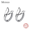 Modian Elegant Fox Tail Hoop Earrings For Women Real 925 Sterling Silver Mermaid Jewelry Female Charm Earring