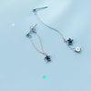 Modian Swing Blue Crystal Stars Drop Earrings 925 Sterling Silver Sparkling Dangle Earrings For Women Jewelry