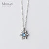 Modian Luminous CZ Snowflake Sterling Silver 925 Pendant Necklace for Women Link Chain Wedding Original Jewelry