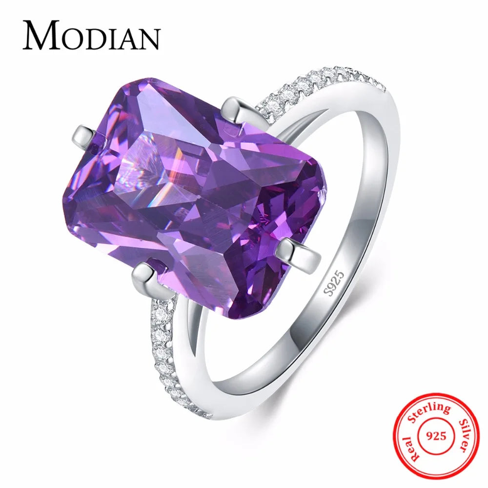 Modian Instagram New Classic 925 Sterling Silver Luxury Rings For Women Anniversary Engagement Jewelry Silver Ring Anel