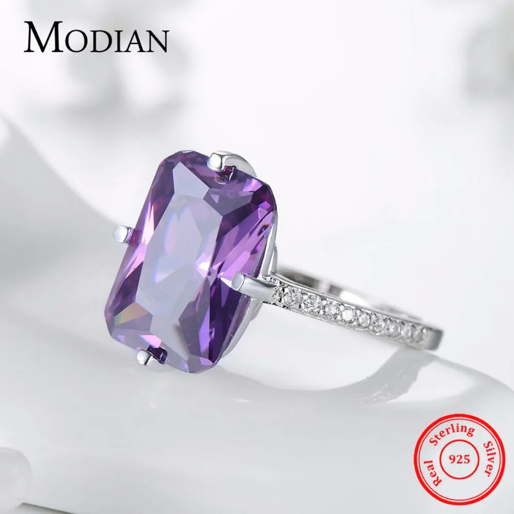 Modian Instagram New Classic 925 Sterling Silver Luxury Rings For Women Anniversary Engagement Jewelry Silver Ring Anel