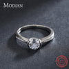 Modian Luxury Classic Style Solid 925 Sterling Silver 10 Hearts Arrows Zircon Rings For Women Promise Wedding Engagement Jewelry