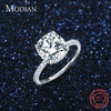 Modian Luxury Genuine 925 Sterling Silver Ring Classic 4CT 10 Hearts Arrows Zircon Jewelry For Women Engagement Wedding Rings