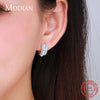 Modian Luxury Turquoise Ear Studs Real 925 Sterling Silver Pearl Charm Female Sparkling Stud Earrings For Women Brand Jewelry