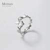 Modian Minimalism 925 Sterling Silver Exquisite Butterfly Open Size Finger Rings Romantic Platinum Plated Jewelry For Women Gift