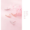 Modian Minimalism Rose Gold Color Stud Earrings for Women Dazzling AAA Clear CZ Wedding Earing Studs 925 Silver Jewelry