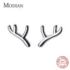 Modian Minimalism Samll Cute Antlers  Stud Earrings for Women Kids Girl 925 Sterling Silver Jewelry Brincos Earings New