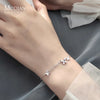Modian New 925 Sterling Silver Clear CZ Butterfly Minimalist Chain Bracelet for Women Girl Original Bangle Fine Jewelry