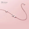 Modian New 925 Sterling Silver Clear CZ Butterfly Minimalist Chain Bracelet for Women Girl Original Bangle Fine Jewelry