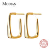 Modian New Brincos 925 Sterling Silver Gold Color Geometric Stud Earrings for Women Charm Desgin Earrings Fine Jewelry Gifts