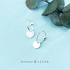 Modian New Design 100% 925 Sterling Silver Round Scrub Swing Charm Minimalist  Hoop Earrings For Women S925 Silver Jewelry