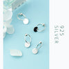 Modian New Design 100% 925 Sterling Silver Round Scrub Swing Charm Minimalist  Hoop Earrings For Women S925 Silver Jewelry
