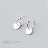 Modian New Design 100% 925 Sterling Silver Round Scrub Swing Charm Minimalist  Hoop Earrings For Women S925 Silver Jewelry