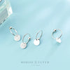 Modian New Design 100% 925 Sterling Silver Round Scrub Swing Charm Minimalist  Hoop Earrings For Women S925 Silver Jewelry
