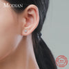 Modian New Tiny Gold Color Round Earrings 100% 925 Sterling Silver Sparkling CZ Stud Earring For Women Wedding Jewelry